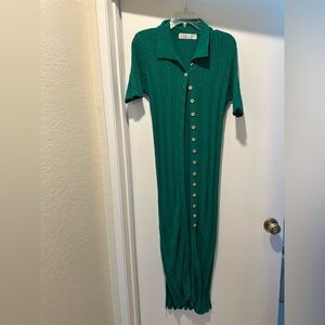 Free People Beach Riding Wave Sweater Dress Emerald Waters Small Spring Break